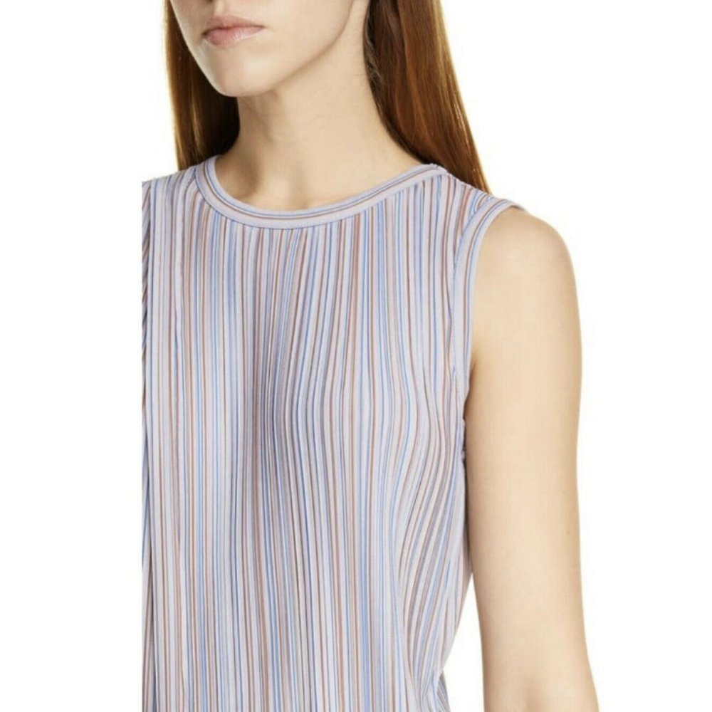 BOSS Enadin Sleeveless Stripe Top CLEARANCE MSRP$228 in Moire Stripe